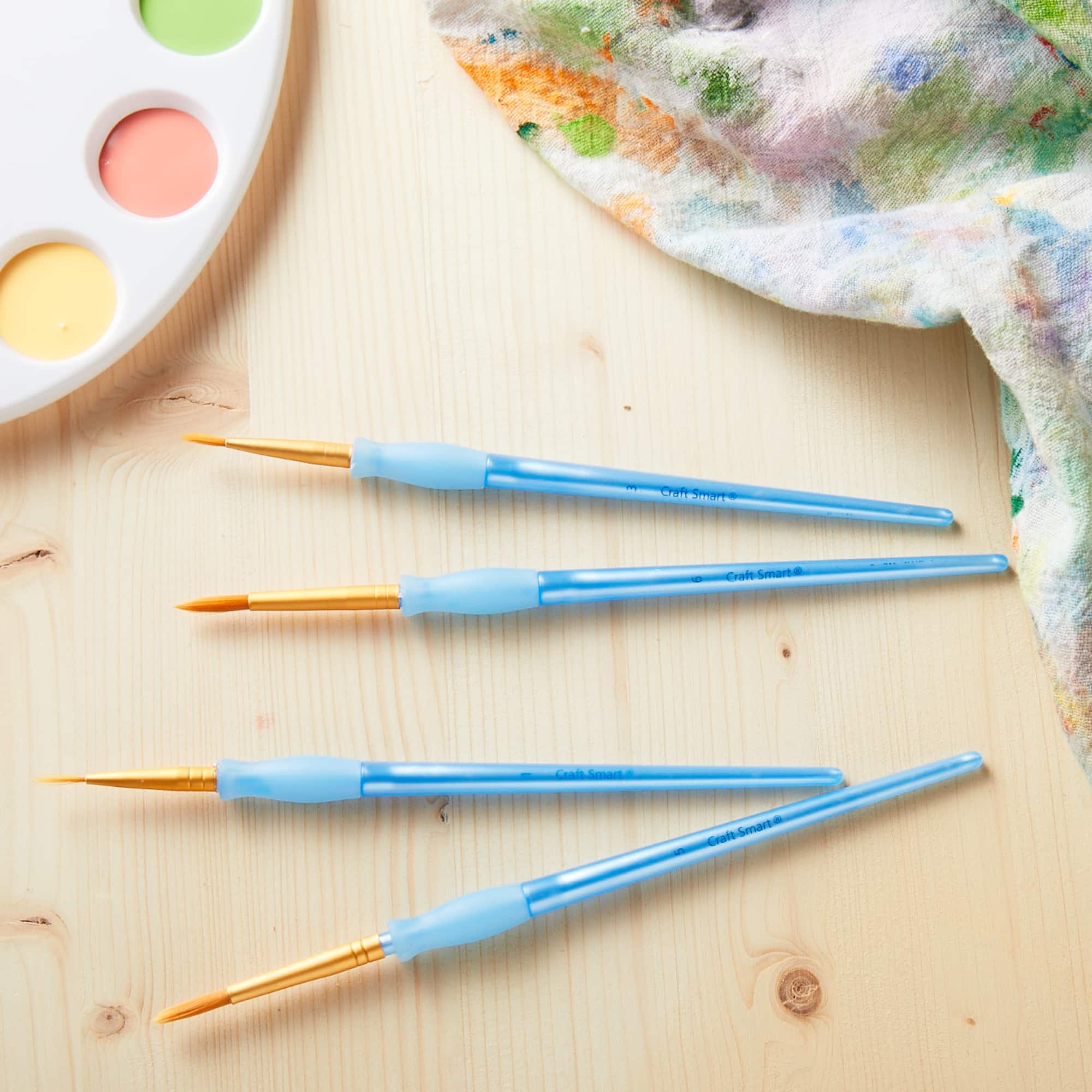Round Brush Set Golden Taklon by Craft Smart®